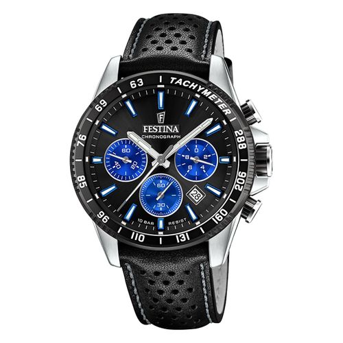 Festina Montre Homme Timeless Chronographe Montre-Bracelet Cuir Noir Uf20561/6