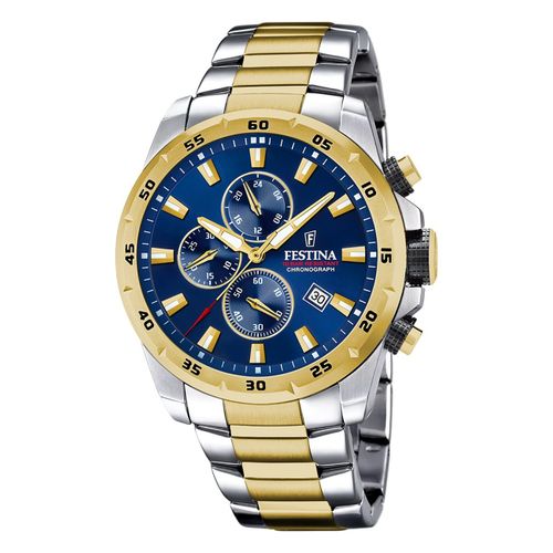 Festina Montre Pour Hommes Chronographe Montre-Bracelet De Sport En Acier Inoxydable Argent Or Uf20562/2