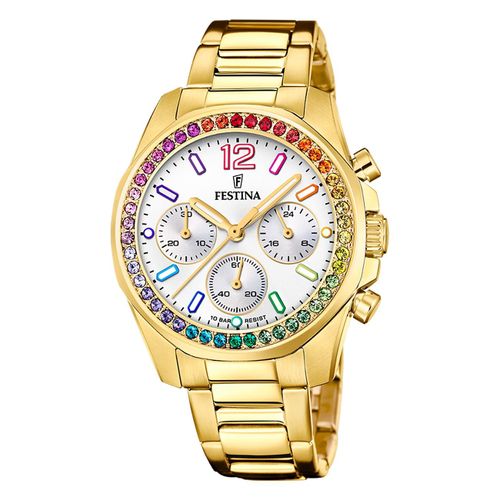 Montre Femme Festina Acier Inoxydable Or Festina Montre-Bracelet Boyfriend Uf20609/2