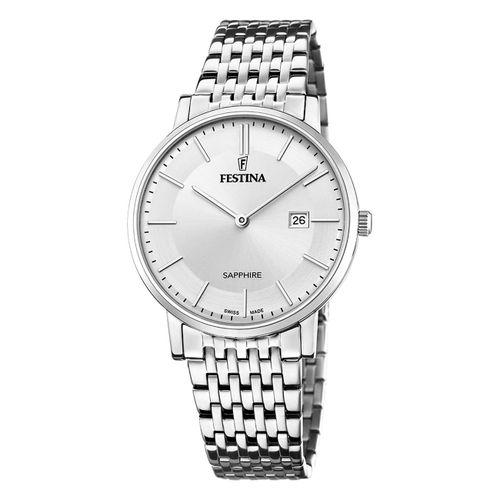 Montre Homme Festina Acier Inoxydable Argent Festina Montre-Bracelet Swiss Made Uf20018/1