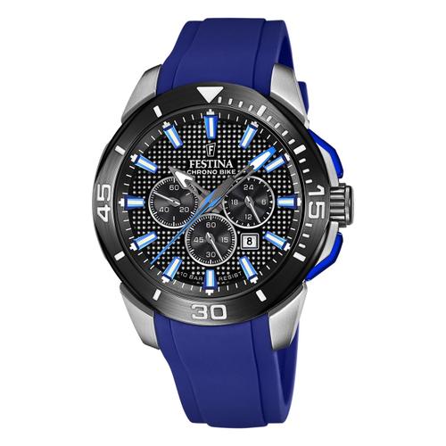 Montre Homme Festina Caoutchouc Bleu Festina Montre-Bracelet Chrono Vélo Uf20642/1