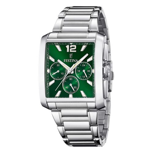 Festina Montre Homme Acier Inoxydable Argent Timeless Chronographe Montre-Bracelet Uf20635/3