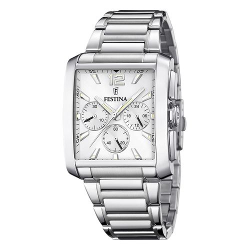 Festina Montre Homme Acier Inoxydable Argent Timeless Chronographe Montre-Bracelet Uf20635/1