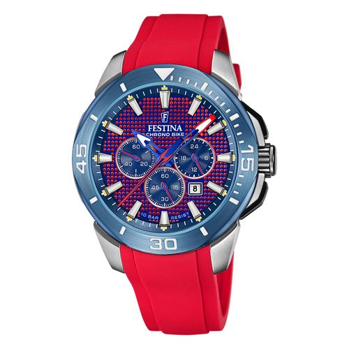 Montre Homme Festina Caoutchouc Rouge Festina Montre-Bracelet Chrono Vélo Uf20642/2