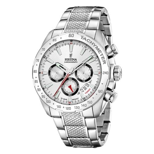 Festina Montre Homme Acier Inoxydable Argent Timeless Chronographe Montre-Bracelet Uf20668/1