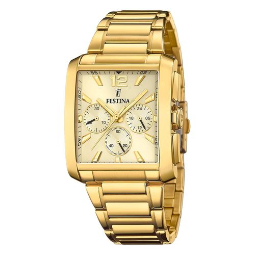 Festina Montre Homme Acier Inoxydable Or Timeless Chronographe Montre-Bracelet Uf20638/2