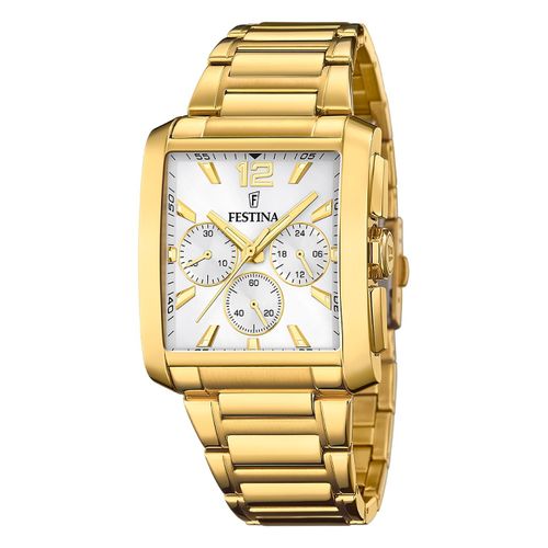Festina Montre Homme Acier Inoxydable Or Timeless Chronographe Montre-Bracelet Uf20638/1