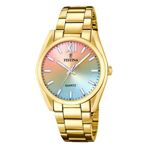 Montre Femme Festina Acier Inoxydable Or Montre-Bracelet Boyfriend Festina Uf20640/7