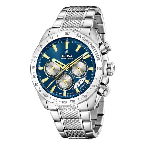 Festina Montre Homme Acier Inoxydable Argent Timeless Chronographe Montre-Bracelet Uf20668/5