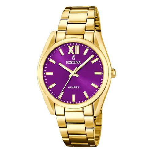 Montre Femme Festina Acier Inoxydable Or Montre-Bracelet Boyfriend Festina Uf20640/3