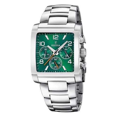 Festina Montre Homme Acier Inoxydable Argent Timeless Chronographe Montre-Bracelet Uf20652/2