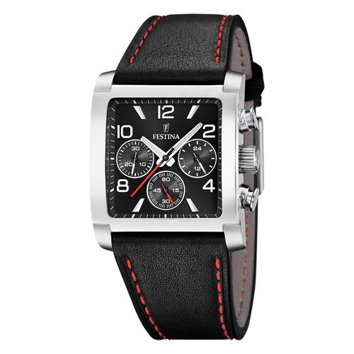 Festina Montre Homme Cuir Noir Timeless Chronographe Montre-Bracelet Uf20653/3