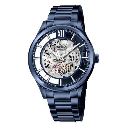 Montre Homme Festina Acier Inoxydable Bleu Montre-Bracelet Automatique Festina Uf20631/1