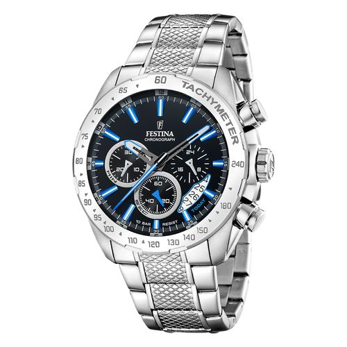 Festina Montre Homme Acier Inoxydable Argent Timeless Chronographe Montre-Bracelet Uf20668/6