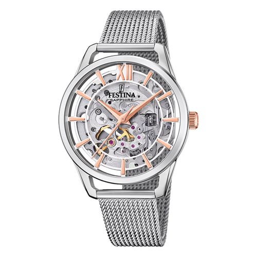 Montre Femme Festina Acier Inoxydable Argent Festina Montre-Bracelet Automatique Uf20627/1