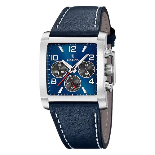 Montre Homme Festina Cuir Bleu Festina Montre-Bracelet Chronographe Intemporelle Uf20653/1