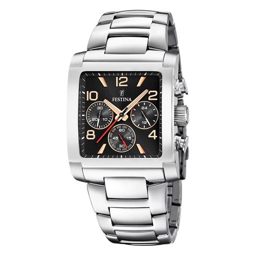 Festina Montre Homme Acier Inoxydable Argent Timeless Chronographe Montre-Bracelet Uf20652/4