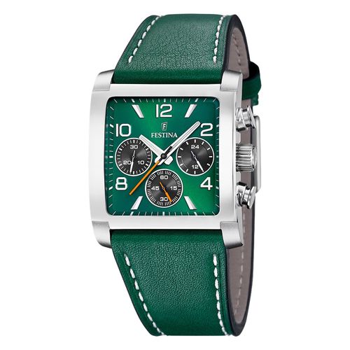 Montre Homme Festina Cuir Vert Festina Montre-Bracelet Chronographe Intemporelle Uf20653/2