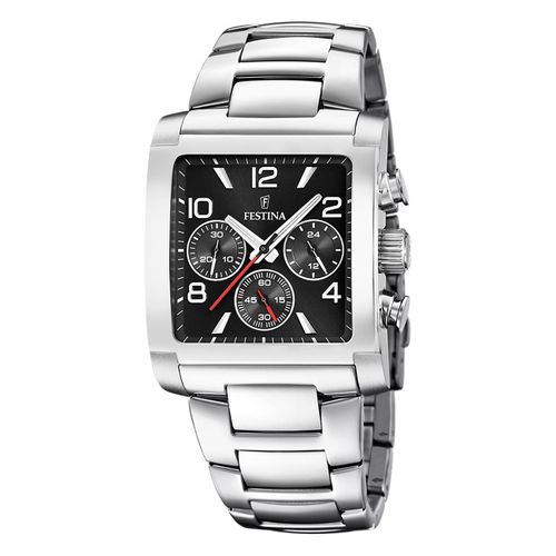 Festina Montre Homme Acier Inoxydable Argent Timeless Chronographe Montre-Bracelet Uf20652/3