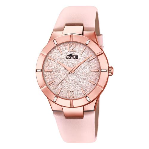 Montre Femme Lotus Montre-Bracelet Tendance Cuir Rose Clair Ul18610/2