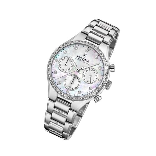 Festina Montre Femme F20401/1 Montre-Bracelet En Acier Inoxydable Boyfriend Argent Uf20401/1