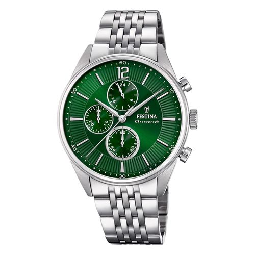 Montre Homme Festina Acier Inoxydable Argent Montre-Bracelet Chronographe Festina Uf20285/8