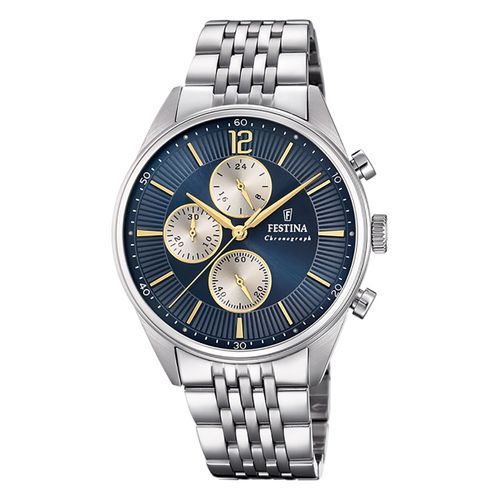 Montre Homme Festina Acier Inoxydable Argent Montre-Bracelet Chronographe Festina Uf20285/7