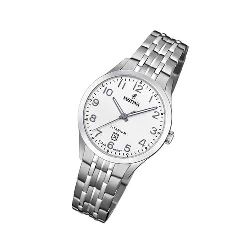 Festina Montre Analogique Pour Femme F20468/1 Montre-Bracelet En Titane Classique Argent Uf20468/1