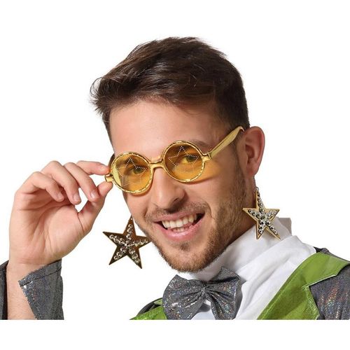 Verres Jaunes Pop Star Avec Boucles D'oreilles