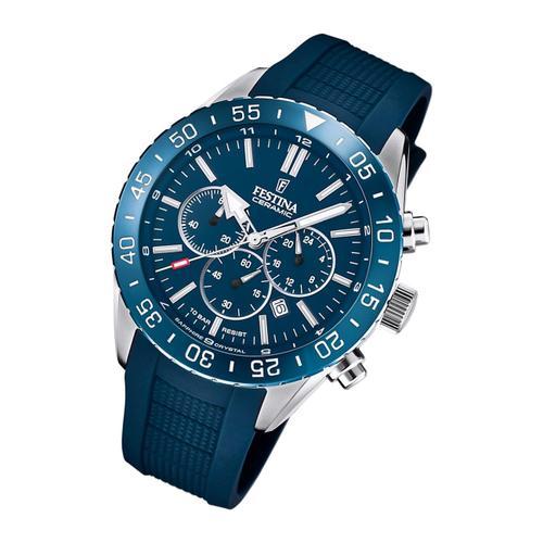 Festina Montre Homme Élégante F20515/1 Bracelet Silicone Céramique Bleu Uf20515/1