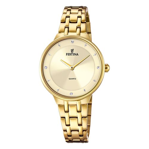 Festina Montre Femme Mademoiselle F20601/2 Montre Bracelet Acier Inoxydable Or Uf20601/2