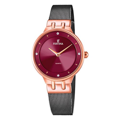 Festina Montre Femme Mademoiselle F20599/2 Montre Bracelet Acier Inoxydable Noir Uf20599/2