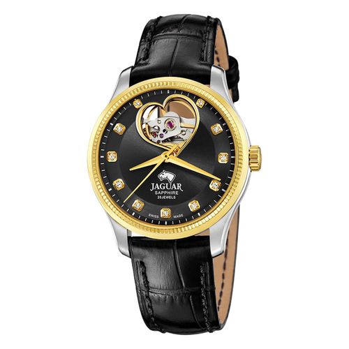 Montre Femme Jaguar Cuir Noir Jaguar Montre-Bracelet Coeur Uj995/B