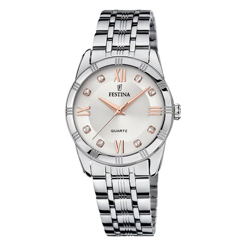 Festina Montre-Bracelet Femme Boyfriend Quartz Acier Inoxydable Argent Rose Uf16940/B