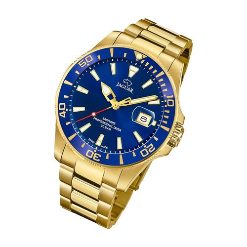 Jaguar Montre Analogique Pour Homme J877/1 Montre-Bracelet En Acier Inoxydable Exécutif Or Uj877/1