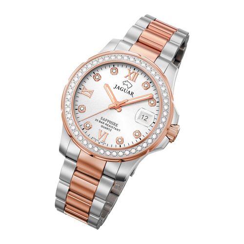 Jaguar Montre Femme Analogique J894/1 Montre-Bracelet En Acier Inoxydable Argent Or Rose Uj894/1