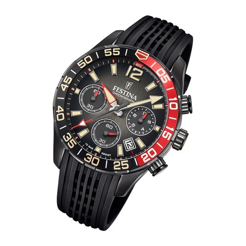 Festina Montre Homme F20518/3 Montre-Bracelet En Silicone Chronographe Noir Uf20518/3