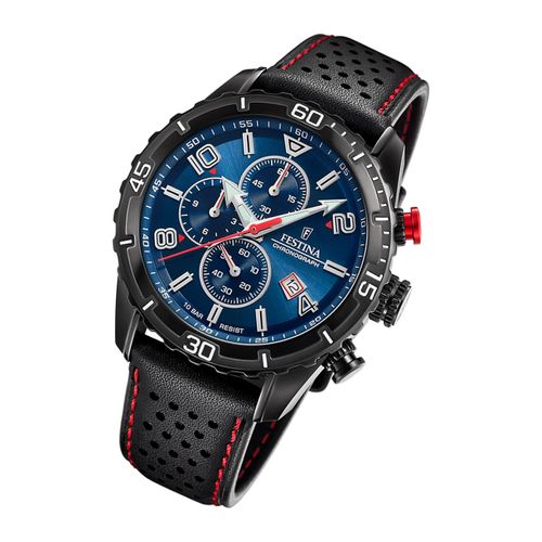 Festina Montre Homme F20519/2 Montre-Bracelet En Cuir Chronographe Noir Uf20519/2