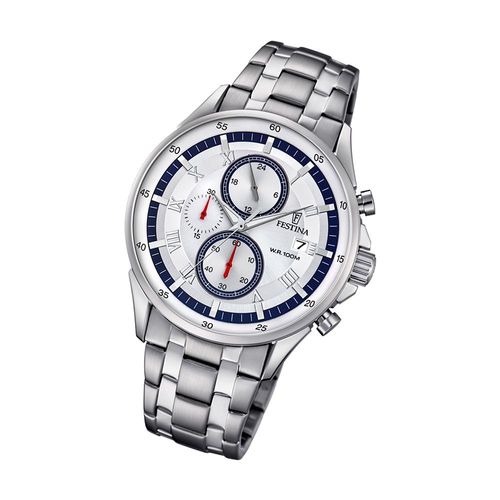 Festina Montre Homme F6853/1 Montre-Bracelet En Acier Inoxydable Chronographe Argent Uf6853/1
