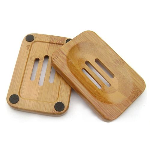 2pcs Bambou Naturel En Bois Porte Savons Boîte À Savon Pour Salle De Bains Douche Porte-Savons Artisanat Pour Savon