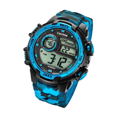 Calypso Montre Pour Hommes K5723/4 Pur Montre-Bracelet Numérique Noir Bleu Clair Uk5723/4