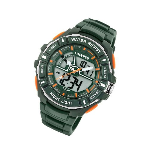 Calypso Montre Pour Hommes K5769/5 Montre-Bracelet En Plastique Pu Numérique Sport Vert Uk5769/5