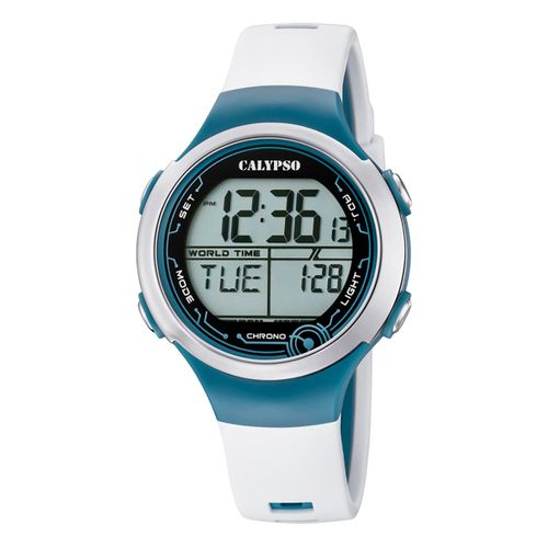 Calypso Montre Unisexe Digitale K5799/1 Montre En Plastique Blanc Bleu Uk5799/1