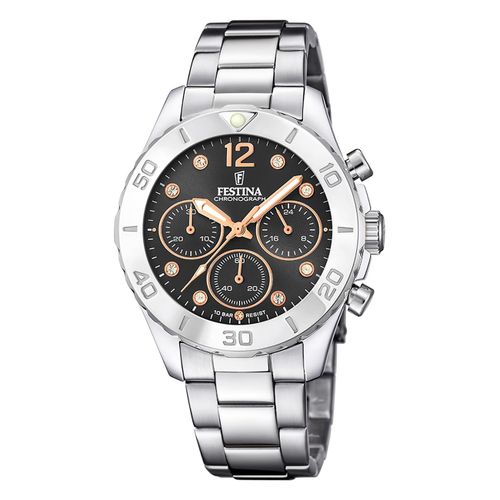 Festina Montre Femme Acier Inoxydable Argent Festina Montre-Bracelet Boyfriend Uf20603/6