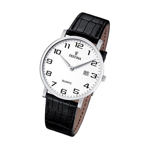 Festina Montre Pour Homme F16476/1 Montre-Bracelet Analogique En Cuir Classique Noir Uf16476/1