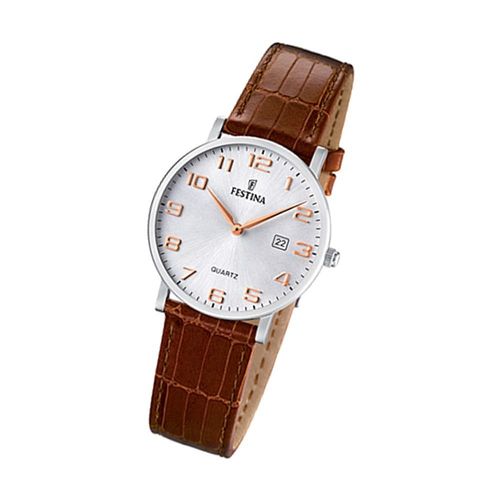 Festina Montre Femme F16477/2 Montre-Bracelet Analogique En Cuir Marron Classique Uf16477/2
