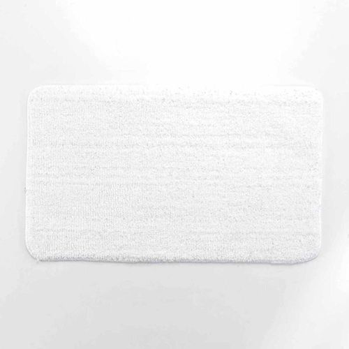 Paris Prix - Tapis De Bain Microfibre "Métallisé" 45x75cm Blanc