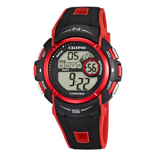 Montre Homme Calypso Caoutchouc Noir Rouge Montre-Bracelet Numérique Calypso Uk5610/5