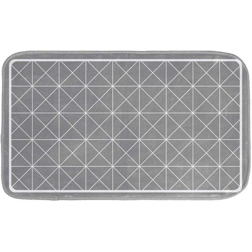 Paris Prix - Tapis De Bain Microfibre "Kubia" 45x75cm Gris