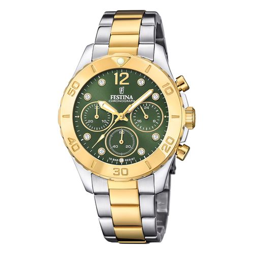 Montre Femme Festina Acier Inoxydable Argent Or Festina Montre-Bracelet Boyfriend Uf20604/2